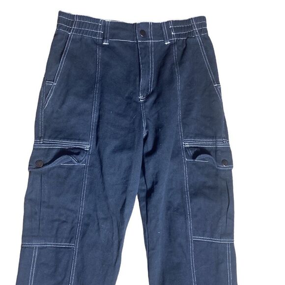 RSQ wide legged cargo pants y2k black high rise jeans - Picture 2 of 5